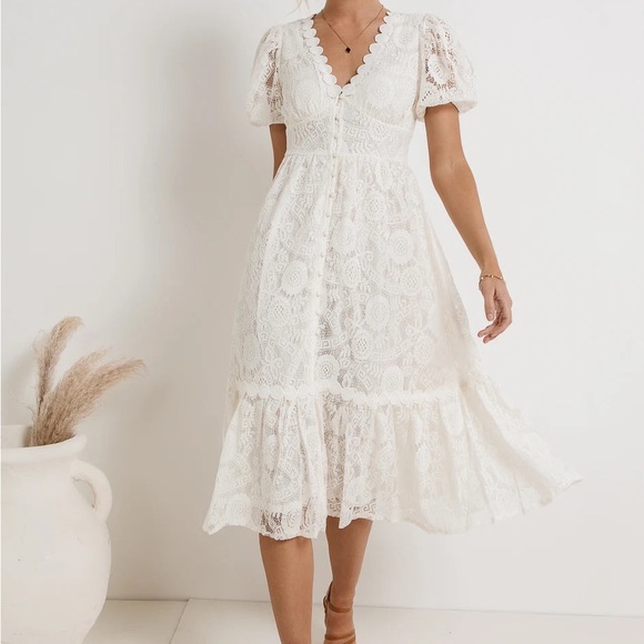 NWT bohme Rowan White Lace Dress - Picture 3 of 6